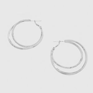 Metal Double Hoop Earring