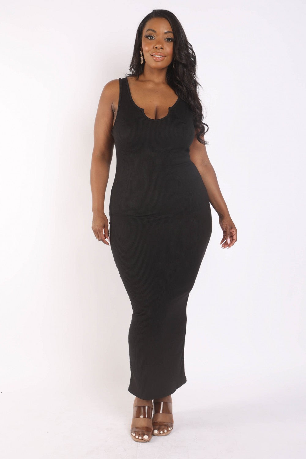 PLUS SIZE Ribbed Tank Maxi Dress