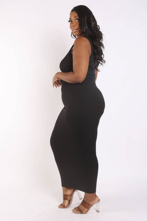 PLUS SIZE Ribbed Tank Maxi Dress